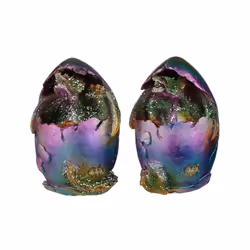 Hatching Egg Metallic Rainbow Dragon Figurine