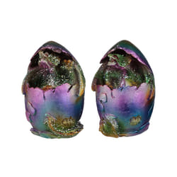 Hatching Egg Metallic Rainbow Dragon Figurine