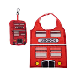 Handy Fold Up London Bus Shopping Bag with Holder