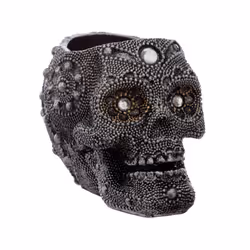 Fantasy Beaded Skull Tea Light Candle Holder
