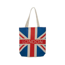 Handy Cotton Zip Up Shopping Bag - London Union Jack Flag