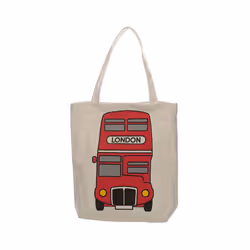 Handy Cotton Zip Up Shopping Bag - London Bus