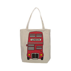 Handy Cotton Zip Up Shopping Bag - London Bus