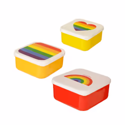 Somewhere Rainbow Set of 3 Reusable BPA Free Plastic Lunch Boxes