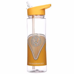 Volkswagen Shatterproof Reusable Plastic Water Drinks Bottle 550ml - Orange Camper