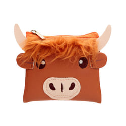 Handy PVC Purse - Highland Coo Cow with Fluffy Fringe