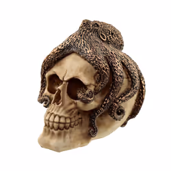 Fantasy Bronze Octopus Skull Ornament