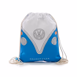 VW T1 Camper Drawstring Bag Blue Official Volkswagen