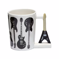 Headstock Guitar Rock Guitar Ceramic Shaped Handle Mug
