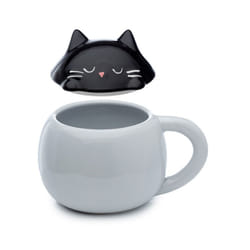 Ceramic Mug with Shaped Lid - Cat - Feline Fine