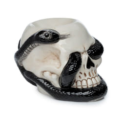 Ceramic Shaped Oil Burner - Coiled Snake and Skull