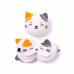 Relaxeazzz Travel Pillow & Eye Mask - Adoramals Lola the Cat