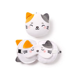 Relaxeazzz Travel Pillow & Eye Mask - Adoramals Lola the Cat