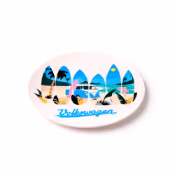 Volkswagen VW T1 Camper Bus Waves are Calling Set of 4 Picnic Plates