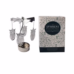 Spinning Tea Light Carousel Candle Holder - Owl