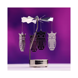 Spinning Tea Light Carousel Candle Holder - Owl