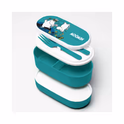 Moomin Stacked Bento Box - Lunch Box for Adults and Kids with Compartments and Fork & Spoon - Snack Box - Food Containers wit ...