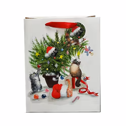 Christmas Gift Bag Large - Kim Haskins Cats