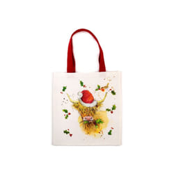 Jan Pashley Christmas Highland Coo Reusable Tote Bag