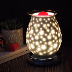 White Satin Stars Wax Melt Touch Control Diffuser Warmer Burner Aroma Light Lamp