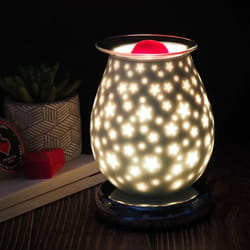 White Satin Stars Wax Melt Touch Control Diffuser Warmer Burner Aroma Light Lamp