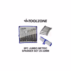 TOOLZONE 8pc Jumbo Combination Spanners Wrench Set Long Reach 20mm - 32mm SP007