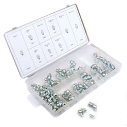 110pc Grease Gun Nipple Fitting Assortment in a plastic storage case