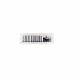 Deep Sockets Chrome Vanadium 15Pc 3/8" Rail 6 Point Single Hex Toolzone Tools
