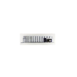 Deep Sockets Chrome Vanadium 15Pc 3/8" Rail 6 Point Single Hex Toolzone Tools