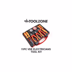 Toolzone 11PC VDE Electricians Tool Kit Cutters Strippers Screwdrivers Tapes SD301