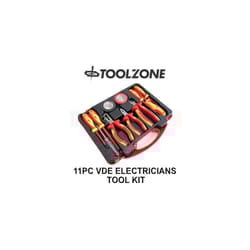 Toolzone 11PC VDE Electricians Tool Kit Cutters Strippers Screwdrivers Tapes SD301