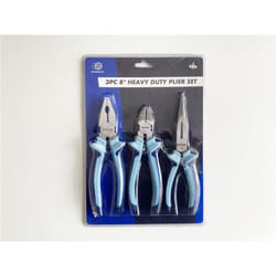 3 Piece Wire Side Cutter, Combination & Long Nose Plier Set 150mm