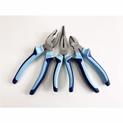 3 Piece Wire Side Cutter, Combination & Long Nose Plier Set 150mm