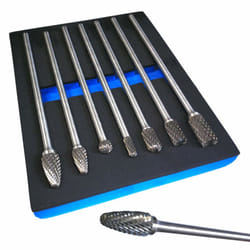 7 Piece Rotary Burr Set Extra Long 150mm Shank Tungsten Carbide Burrs