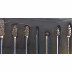 7 Piece Rotary Burr Set Extra Long 150mm Shank Tungsten Carbide Burrs