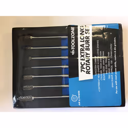 7 Piece Rotary Burr Set Extra Long 150mm Shank Tungsten Carbide Burrs