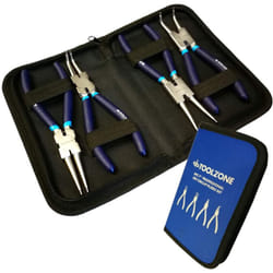 4pc CRV Circlip Pliers Tool Set (9") Internal External Snap Ring Bent in CASE