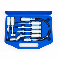 Toolzone 7 Piece Grease Gun Adaptor Set Lube Hose & Fittings AU364