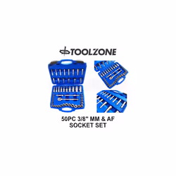 Toolzone 50Pc 3/8" MM & AF Socket Set 6-19MM & 5/16" - 7/8" SS226