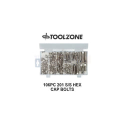 Toolzone 106 Piece Assorted Stainless Steel Socket Screws Metric Hex Cap Bolts HW207