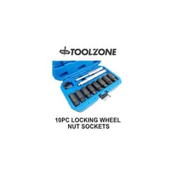 Toolzone 10 PC Locking Wheel Nut Removal Set Sockets Remover AU386