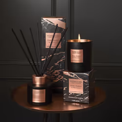 Stoneglow Dark Amber & Vetiver wax candle Round Jasmine, Patchouli Black, Gold 1 pc(s)