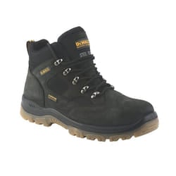DeWalt Mens Safety Boots Challenger Black Leather Steel Toe Cap Waterproof UK 9