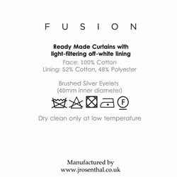 Fusion - Idaho - 100%  Cotton Ready Made Eyelet Curtains - 46" Width x 54" Drop (117 x 137cm) in Charcoal Grey