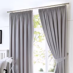 Fusion - Dijon - Blackout / Thermal Insulated Pair of Pencil Pleat Curtains - 90' Width x 54' Drop (229 x 137cm) in Silver