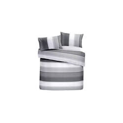 Fusion Duvet Cover and Pillow Case, 52% Polyester / 48% Cotton, Grey, Single