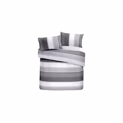 Fusion Duvet Cover and Two Pillow Cases, 52% Polyester / 48% Cotton, Grey, Double
