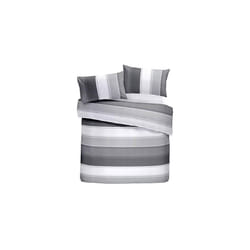 Fusion Duvet Cover and Two Pillow Cases, 52% Polyester / 48% Cotton, Grey, Double
