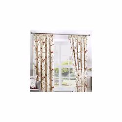 LIKE-NEW Fusion - Jeannie - 100% Cotton Ready Made Pair of Pencil Pleat Curtains - 66" Width x 54" Drop (168 x 137cm) in Red