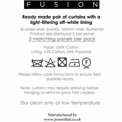 Fusion - Jeannie - 100% Cotton Ready Made Pair of Pencil Pleat Curtains - 90' Width x 90' Drop (229 x 229cm) in Red